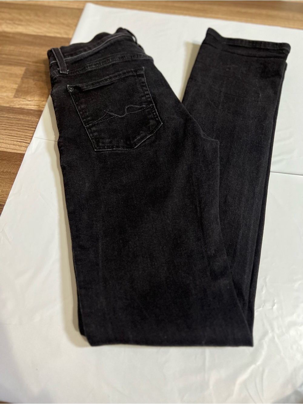 7 For all Mankind Slim Black Jeans - Modern Stretch Denim